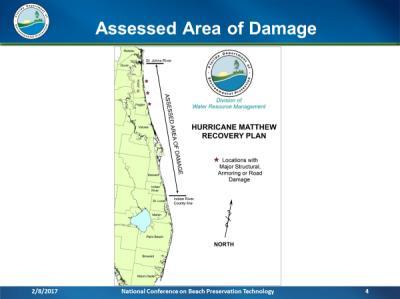 Immediately following the impact of Hurricane Matthew, two post-storm damage assessment teams from the Florida Department of Environmental Protection (FDEP) and the U. S.