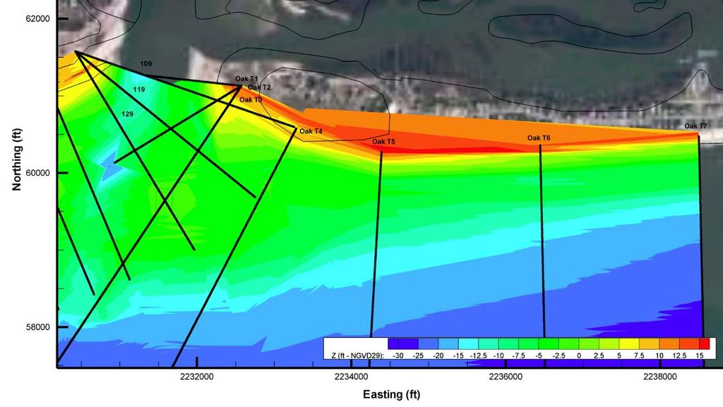 Shoal Movement Shoal Growth Erosion Shallotte Inlet Channel Station 430+00.