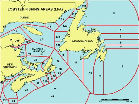 Canada Lobster Fishing Areas (LFA) Source: Pezzack et al.