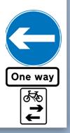 TSRGD 2015: Suggested change of sign for No Entry exemption plates 2K Side road cycle crossing sign on hump In some locations parallel cycle paths form part of our cycle network.