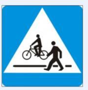 Examples of European shared pedestrian/cycle signs at