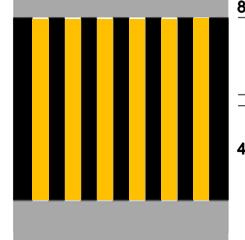 zebra crossing ) : d) Extend the stripes over the whole crossing, but make them yellow to make it clear it is not just a pedestrian crossing and allow