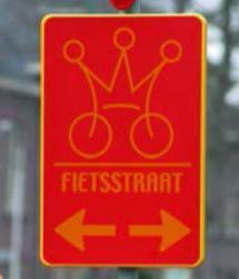The use of zebra crossings over cycle tracks is common in the Netherlands at roundabouts with