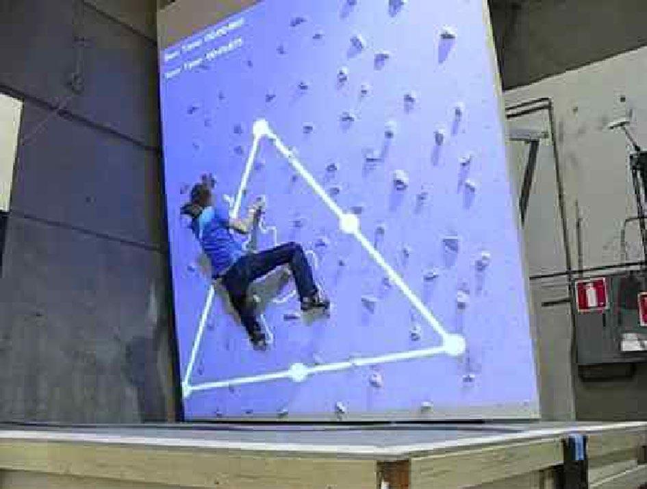 The climbing motion recognition technology uses a depth map from the Kinect device to solve the inconsistent motion recognition caused by unstable anatomical information.
