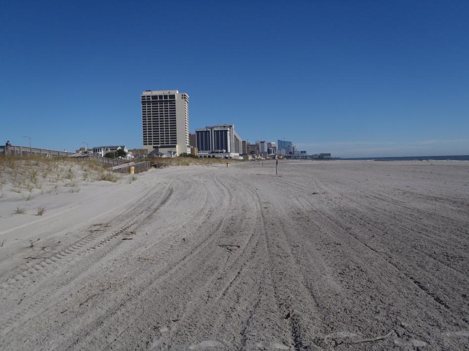 The beach width still reflects the 2002-03 ACOE project as sand lost to the south has been compensated by sand moving into this area from further