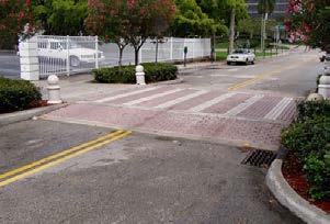 Section 1 Chapter 6 6.2.2.16 Raised Crosswalk A raised pedestrian crossing is also essentially a speed table, with a flat portion the width of a crosswalk, usually 10 to 15 ft.