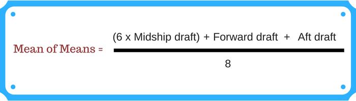 So the drafts at forward and aft perpendiculars and midship will be 6.295 m / 8.653 m / 7.451 m respectively. Ideally we should now take the midship draft (7.
