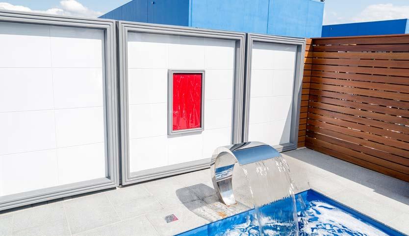 3 6 8 4 Leisure Pools is proud to release the Waterwall, an exclusive, design-patented waterfall.