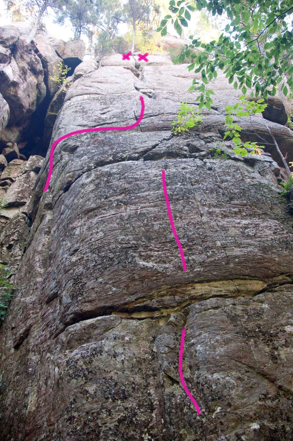 Climbing Guide to Statebrook Cliff 32. Dysphemism Direct (Project) 5.