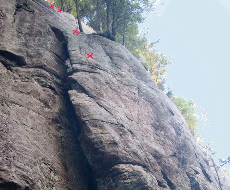 First ascent Statebrook team July 2014. 2. Berly Arête 5.9 PG You would not think a 5.9 climb could be terrifying but this one is. Very awkward.