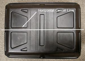 3. Locate center horizontal line of The TV Shield. See picture 4.