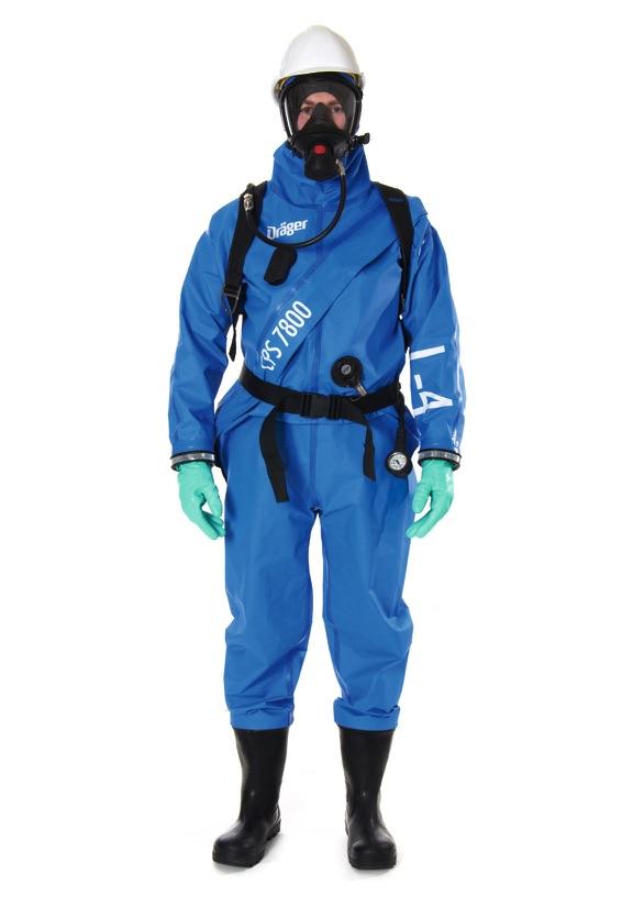 Dräger CPS 7800 Gas-Tight Suit The reusable gas-tight Dräger CPS 7800 provides excellent protection against gaseous, liquid, aerosol and solid hazardous substances even in explosive areas.