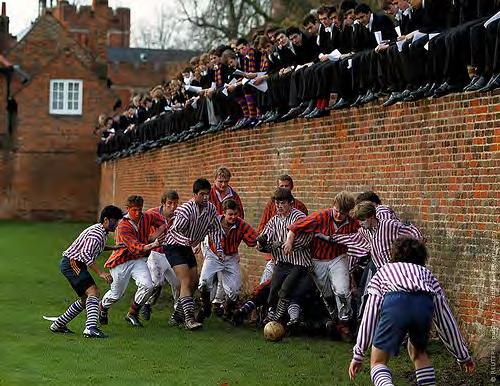 06 The Eton Wall Game Viewed from The Timbrall s, over the road is where the Eton wall game is played on a strip of ground 5 metres wide and 110 metres long (The Furrow) next to a