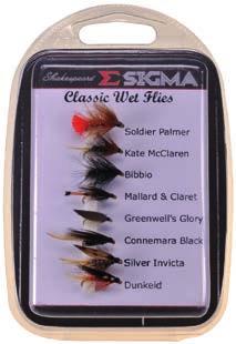 1 STILLWATER DRIES 6 5 Sigma Fly Selection n 2 CLASSIC WETS Fly (Hook Size), Soldier Palmer (10), Kate McClaren (10), Bibio (12), Mallard &