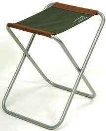 Folding Stool Robust folding stool in green and tan with