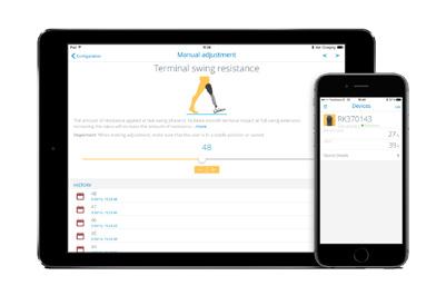 EXPERT APP FOR CLINICIANS*: USER FEATURES: Calibration Loading Auto adjustment Manual adjustment Knee angle Activity report