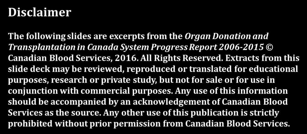 and Transplantation in Canada: