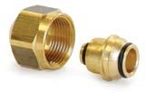Uponor Radiant Heating and Cooling Systems MLC Tubing Compression Fitting Assembly, made of heat-treated brass, connects Z\x" and B\," MLC tubing to brass manifolds.