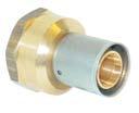 Uponor Radiant Heating and Cooling Systems MLC Press Fitting Brass Female NPT Threaded Adapter connects MLC tubing to female NPT threads.