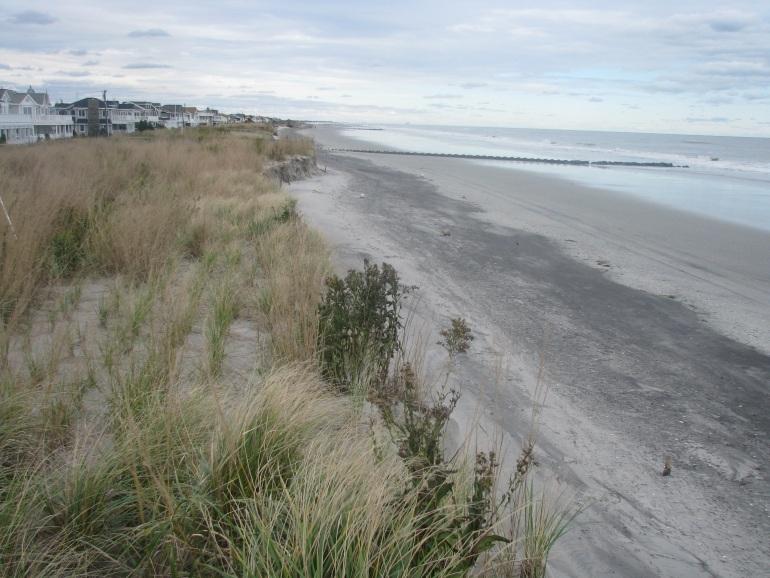 Favorable beach building conditions continued through the summer but with limited sand available offshore at this site natural recovery was minimal.