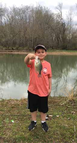 Brayden Calfee with his 1st crappie of the