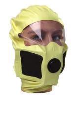 Composition of the Hood Fire retardant Neoprene Hood Fire retardant ETFE visor Innovative exhalation valve Neck seal for full respiratory protection Gas and particle filter Rubber Hood Panoramic