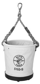 5103S 12" (305 mm) 9" (229 mm) 12" (305 mm) swivel snap ( 2012) 1.95 5103S Heavy-Duty Tapered-Wall Buckets with Pockets Riveted leather glove strap. Tapered-wall buckets. Tough No.
