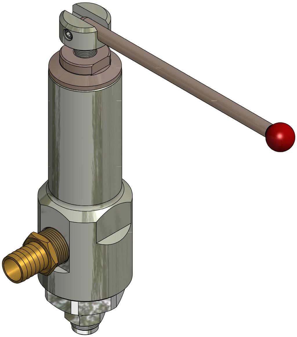 While observing a pressure gauge, increase the system pressure by turning the lever handle in a clockwise direction.