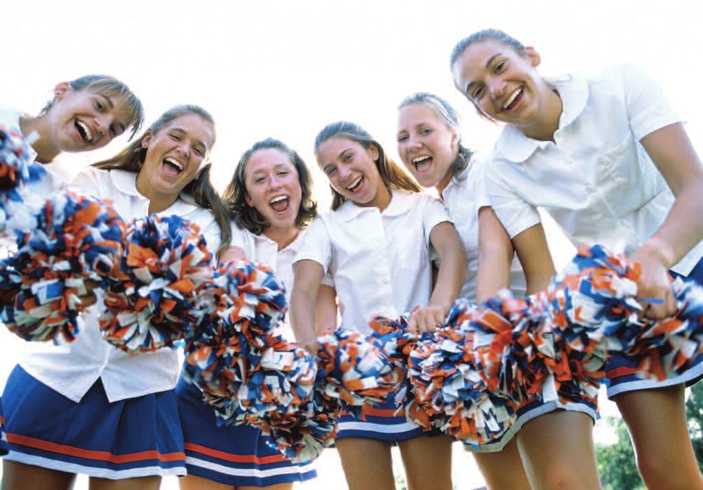 The Basics/Introduction Cheerleading Is Fun! You can see it in the glowing smile that cheerleaders wear whenever they perform. It s a smile that s catching and makes sports fans stand up and cheer.