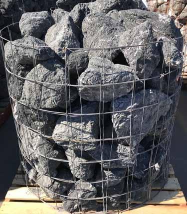 BOULDERS Charcoal Feather Rock [this material is in baskets] Feather Rock is a lightweight, natural volcanic stone that is mined in the high Sierra Mountains of California.
