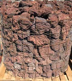 BOULDERS Red Lava Rock [this material is in baskets] Lava rock is formed when magma comes from the depths of the earth making its way
