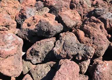 cobble stones. Red lava is a perfect compliment to any landscaping project.