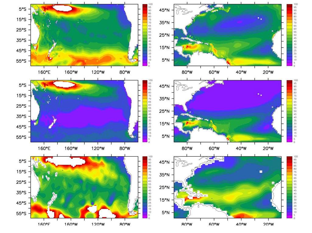Wave effects: MLD in summer (Qiao et al, OD, 2010) MLD of the Southern Pacific in Feb.