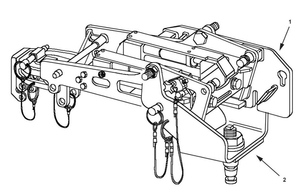 Chapter 4 MK 93 MACHINE GUN MOUNT 4-22. The mount consists of the carriage assembly (1) and cradle assembly (2).