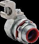 FITTINGS FOR LIQUID TIGHT CONDUIT Straight Liquidtight Connectors With Grounding Lug - Zinc / Malleable Iron E358457 Liquidtight Lay-in grounding lug Insulated throat protects conductors from