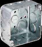 STEEL BOXES AND COVERS 4 Square Boxes, Deep, Drawn E358462 Drawn 2-1/8 deep offer extra cubic capacity 30.5 cu.