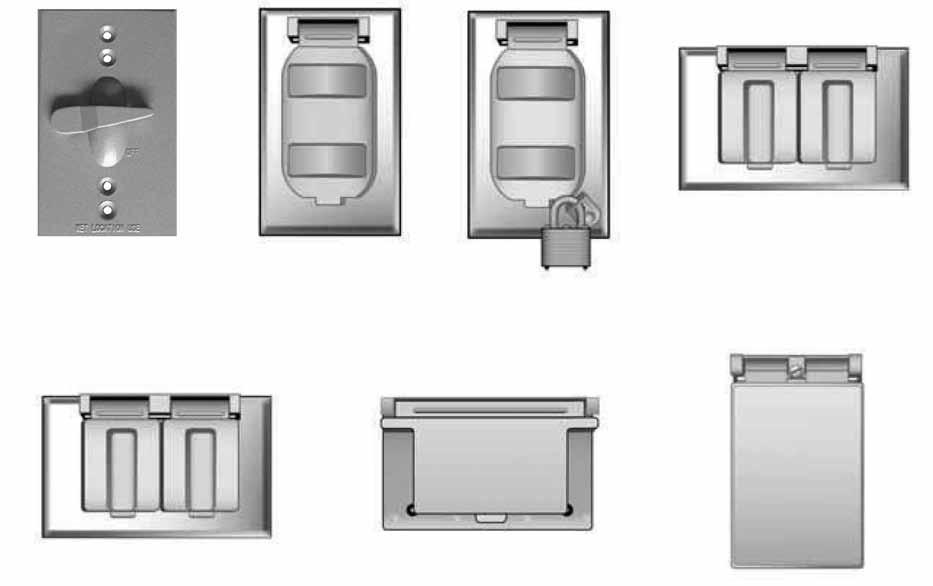 WEATHERPROOF BOXES AND COVERS Weatherproof Box Covers 1- Gang Device Covers Length : 4 9 /16 Width : 2 13 /16 Die Cast Aluminum Where weatherproof protection is required while an outlet is in use,