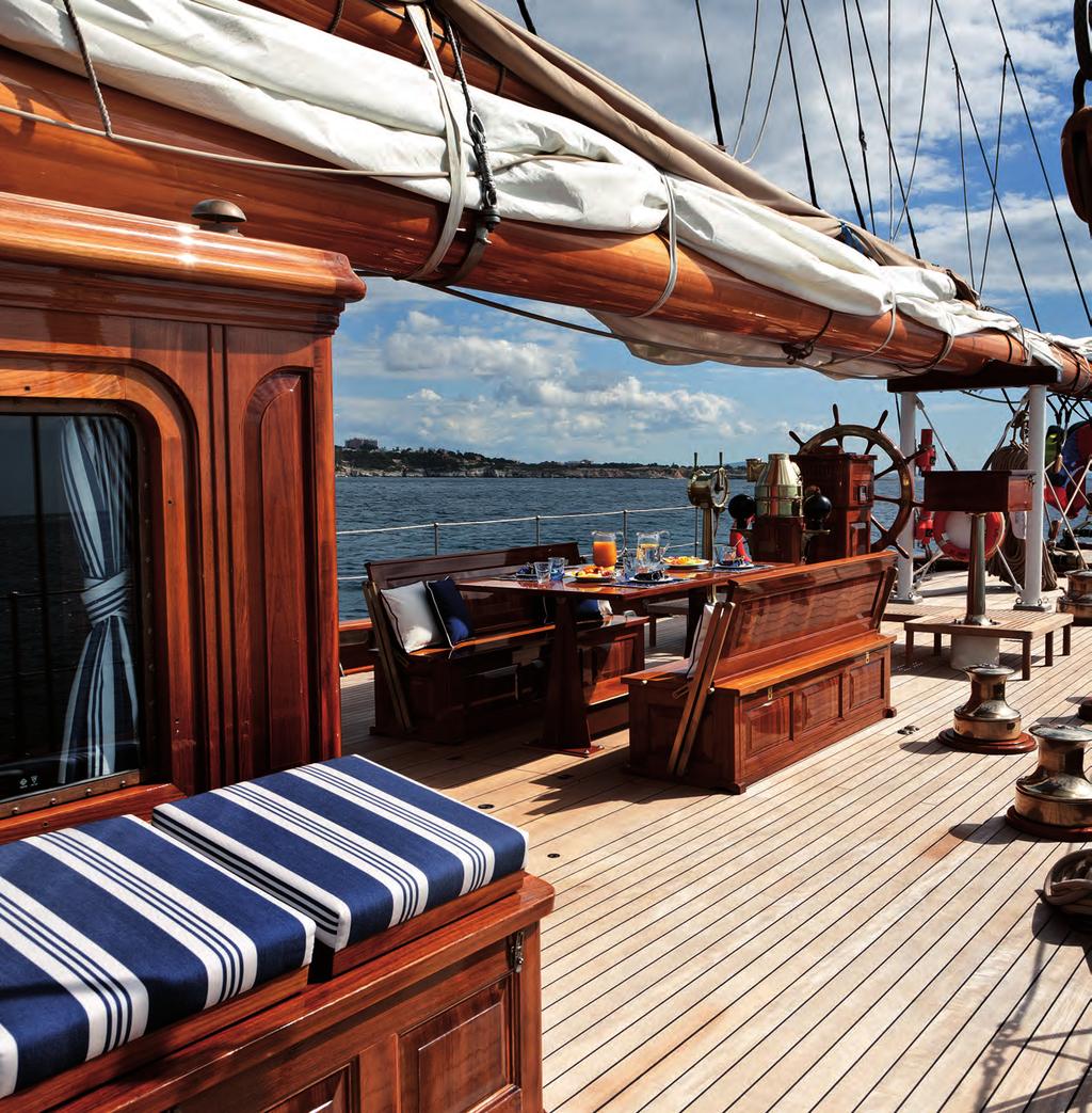 SAILING Three things you should bring on board: passion for historic sailing ships, an empty stomach and empathy for the open sea. After a hearty breakfast on the aft deck you will weigh the anchor.