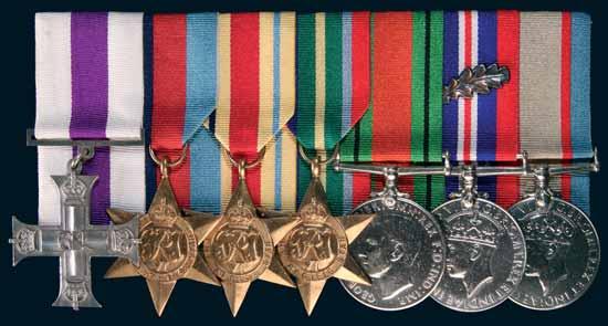 MC for Gallantry at Tobruk 4665* MC Group of Seven for Tobruk: Military Cross (GVIR GRI type); 1939-45 Star; Africa Star; Pacific Star; Defence Medal 1939-45; War Medal 1939-45 with MID; Australia