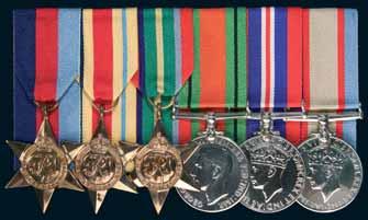 4669 Group of Six: 1939-45 Star; Africa Star; Pacific Star; Defence Medal 1939-45; War Medal 1939-45; Australia Service Medal 1939-45. SX617 G.K. Caldwell. All medals impressed. Good very fine.