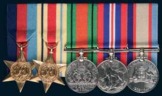 Taken POW at Ruin Ridge, Libya 4675 Group of Five: 1939-45 Star; Africa Star; Pacific Star; War Medal 1939-45; Australia Service Medal 1939-45; Royal Navy Long Service and Good Conduct Medal (GVIR