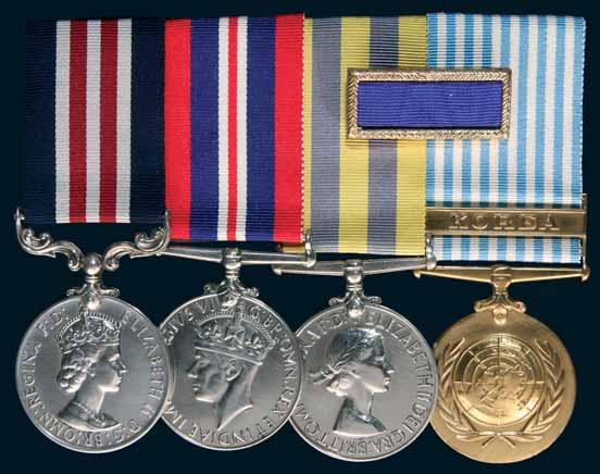 MM to 3RAR for Korea 4689* MM Group of Four for Korea: Military Medal (EIIR Br:Omn); War Medal 1939-45; Korea Medal 1950-53; United Nations Korea Medal 1950-53. 7/73 T/L/Cpl. M.E.Wilson. R.
