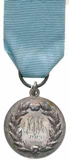 4544* Ballina tribute medal, WWI, in silver, obverse wreath and inside the monogram initials, 'LCM' with the date 1915,