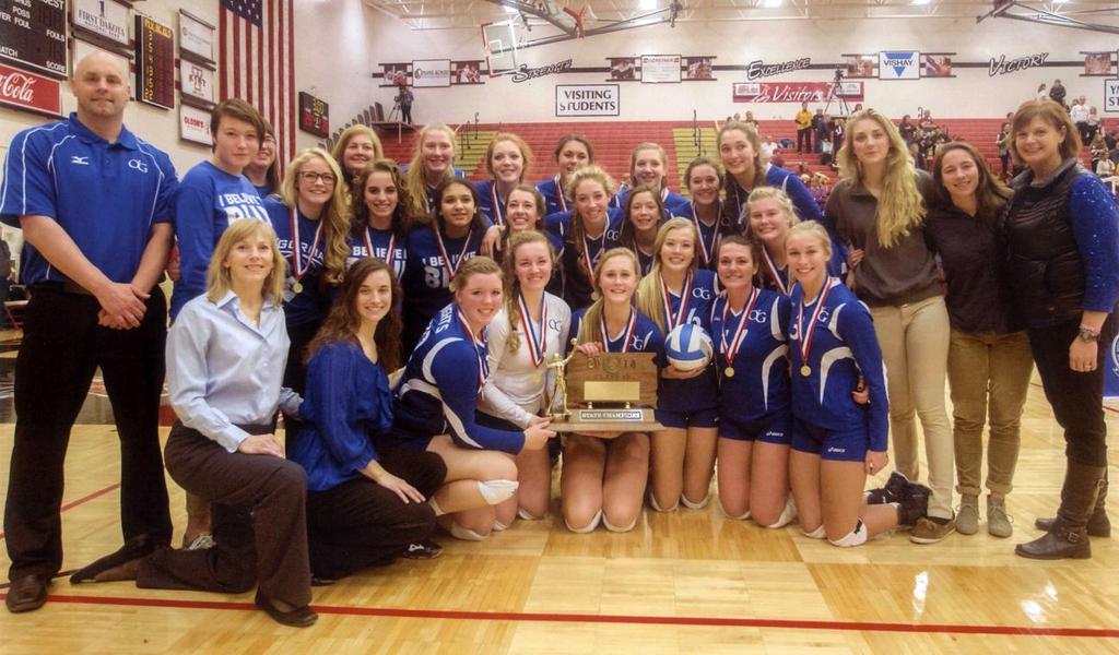 34 th ANNUAL STATE VOLLEYBALL TOURNAMENT Class AA Results Yankton Summit Center -- November 20-22, 2014 2014 Class AA State Volleyball Champion Team Sioux Falls O Gorman Lady Knights Team members