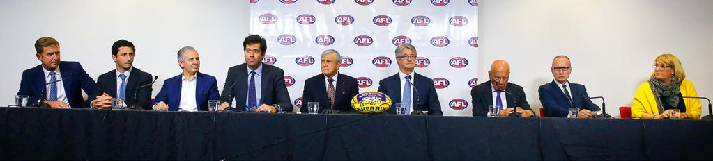 22 CHAIRMAN S REPORT 23 HISTORIC AGREEMENT The AFL signed the biggest broadcast right deals in Australian sporting history in 2015.