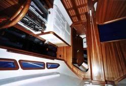Under deck the yacht is furnished for stylish living. Four persons enjoy ample space and lavish comfort.