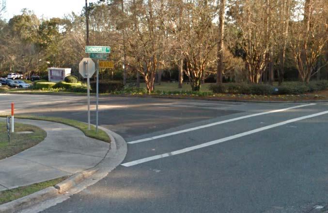 Thomasville Road at Piedmont Drive Lack of pavement markings (shortterm) : Piedmont Drive is lacking pavement