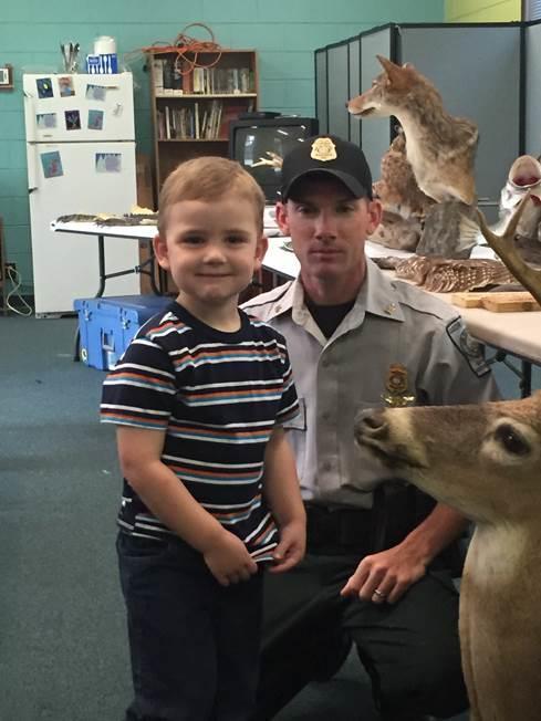 On Wednesday, April 20th, 2016, RFC Thain talked with kids at the United Methodist Pre-School in Hinesville about wildlife as part of Earth-day awareness activities for the kids.