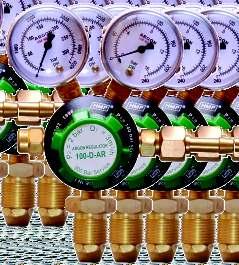 VARIOUS GAS PRESSURE REGULATORS Model 100-D-AR Single Stage Regulator Inlet Pressure 0-300 bar (Max) Outlet Pressure Gauge 0-4 bar Outlet