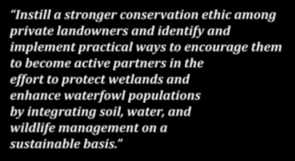 The North American Waterfowl 1994 Update: Management Plan (NAWMP) Instill a stronger